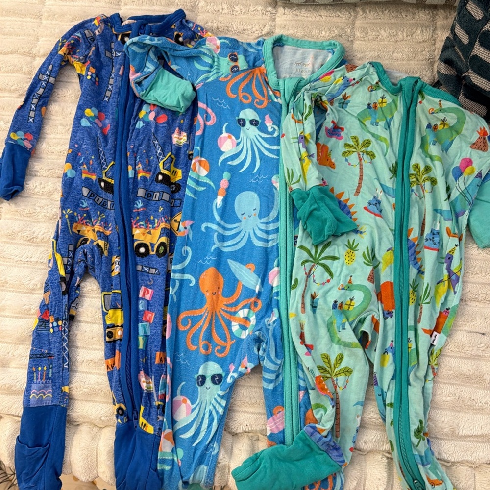 Little Sleepies Zippies 3-6 months lot of 3